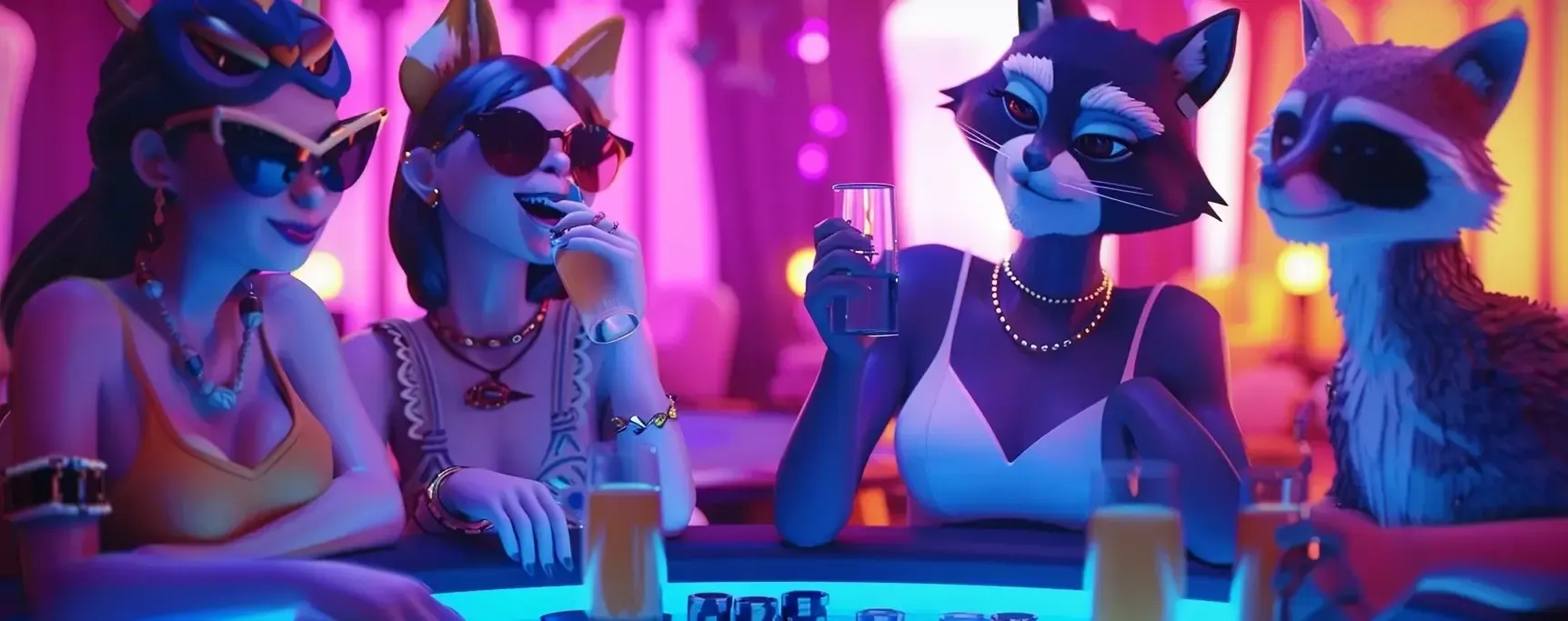 Several 3D characters a cat girl (2)